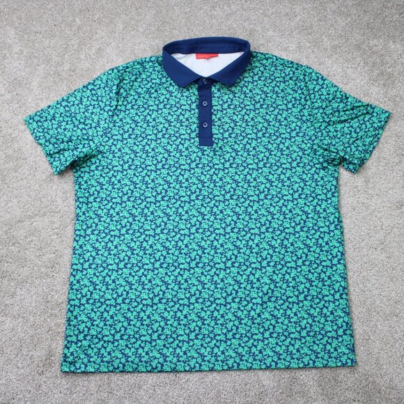 Redvanly Other - Redvanly Polo Shirt Mens XL Green Geometric Polyester Stretch S/S Pullover